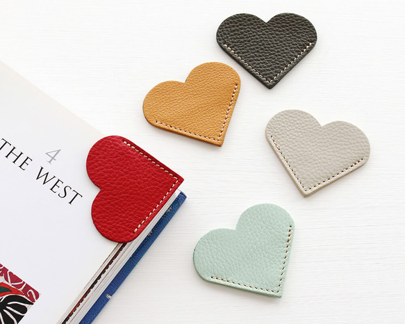 ハンドメイドブックマーカーしおり«No.410»マーブルハートパール