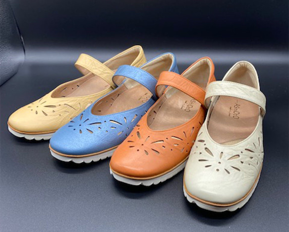 【アシオト】神戸の靴職人が作った♪超軽量・純国産パンチングシューズ♪（A1525）※サンプル商品 1枚目の画像