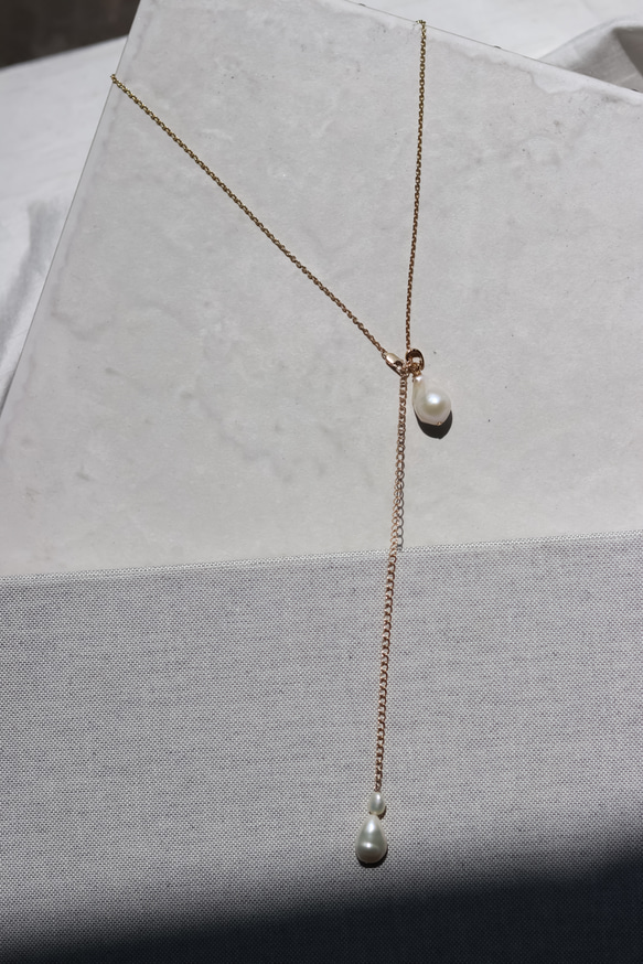 [Perle de blanc Jewelry] 14kgf 5way 牡蠣珍珠項鍊 第4張的照片