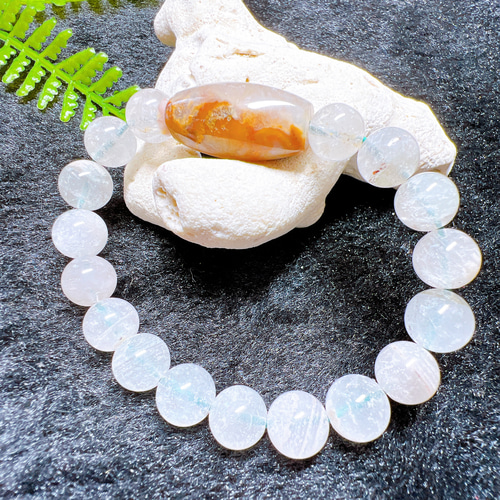 希少☆裏面水晶化☆海と大地のパワー☆法螺天珠×ガーデンクォーツ