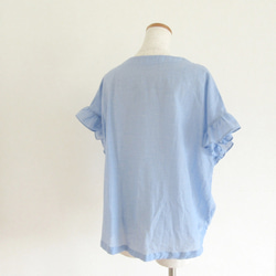 Blue* フリル袖のドロストブラウス 9枚目の画像