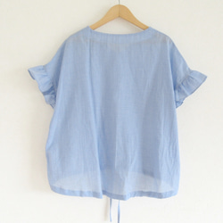 Blue* フリル袖のドロストブラウス 10枚目の画像