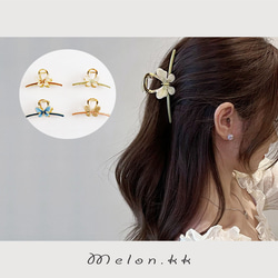 バンスクリップ 胡蝶 髪飾り 韓国 浴衣 ヘアクリップ ヘアアクセサリー アレンジ -Melon.kk 1枚目の画像