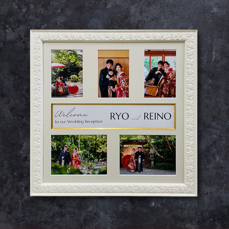 額縁屋さんのウェルカムボード［花柄ホワイト］　全5種