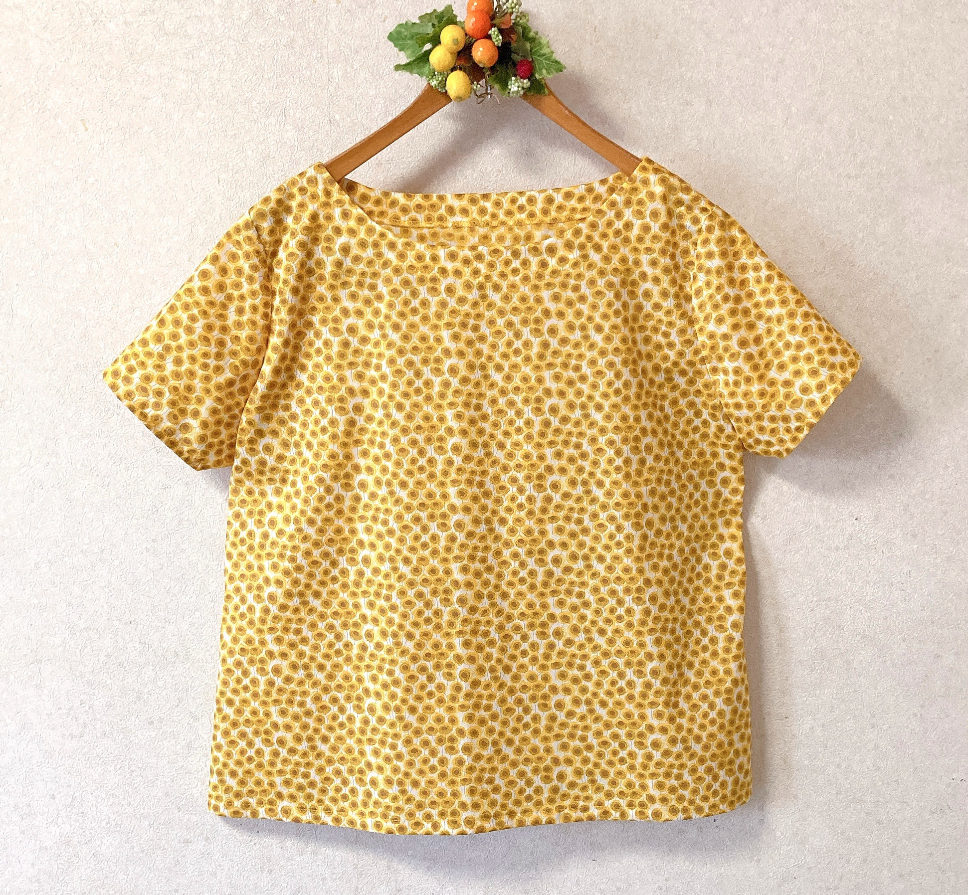 ＊受注製作 リバティ(ザンジー・サンビーム)半袖ブラウス ＊イエローカラー