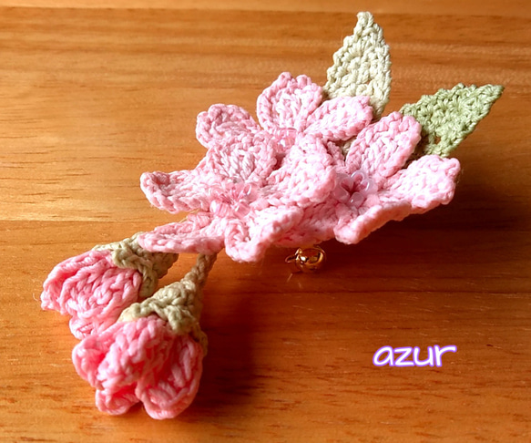 桜３輪のコサージュ 2枚目の画像