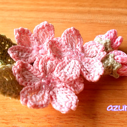 桜３輪のコサージュ 3枚目の画像
