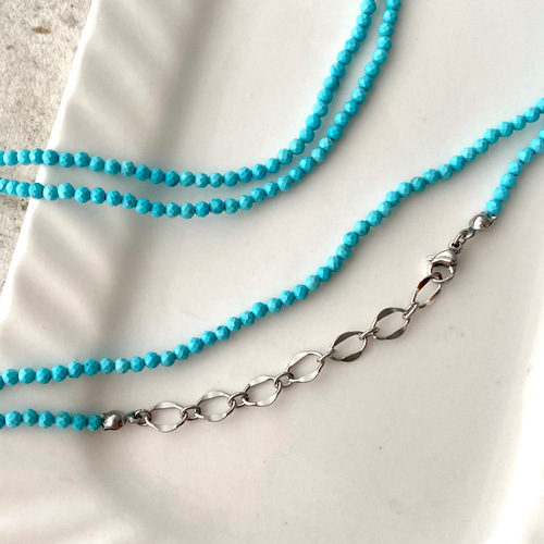 ターコイズブルー ロングネックレス｜86cm・2way ネックレス