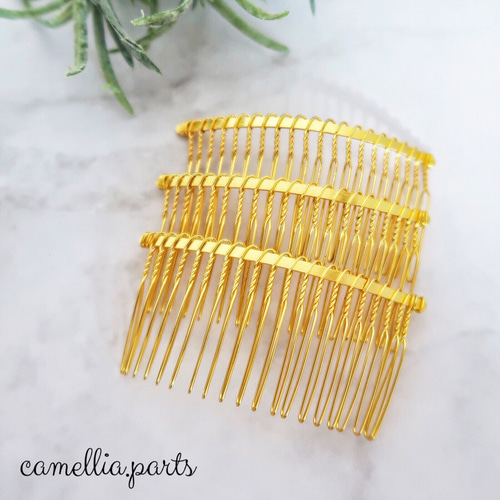 3個【ヘアコーム20山 ゴールド】ヘアパーツ 髪留め ヘア金具 手芸 土台