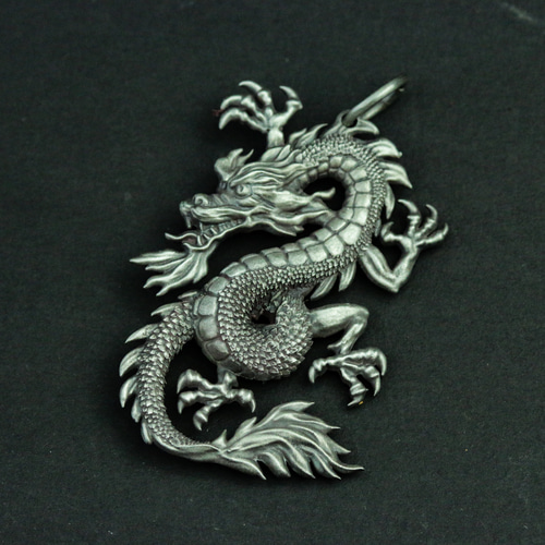 中国のドラゴン 925 シルバー ペンダント ネックレス、神話のドラゴン