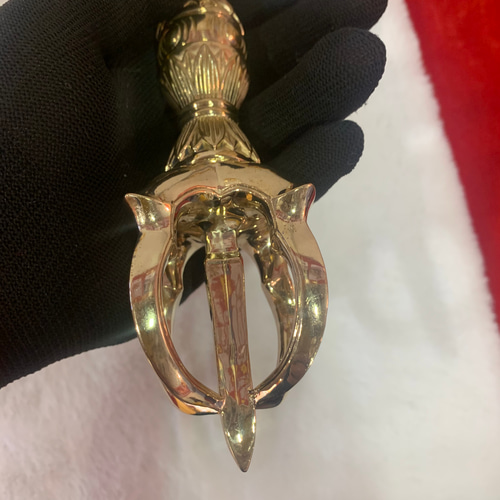 チベット仏教法器 京派穢迹金鋼撅 金剛杵 真鍮制 vajra 23cm 【公式通販】