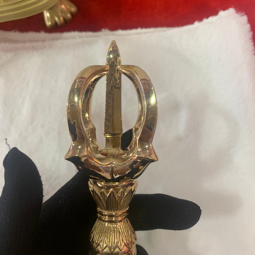 チベット仏教法器 京派穢迹金鋼撅 金剛杵 真鍮制 vajra 23cm 【公式通販】