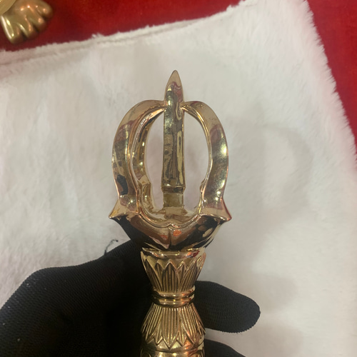 チベット仏教法器 大五鈷杵 金剛杵 真鍮製 vajra 密教法具 24cm その他
