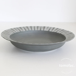 波佐見焼　　シャビーシック　カレー皿　ダークグレイ【tomofac】 3枚目の画像