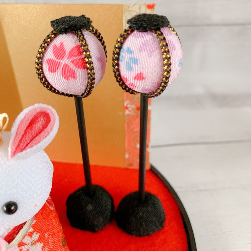 SOLD】ひな人形 うさぎ雛 おひなさま 雛人形 つまみ細工 ひな祭り