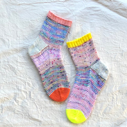 手編みの靴下　- tubutubu mix - 2枚目の画像