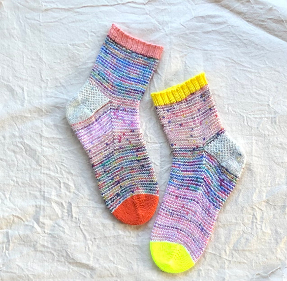 手編みの靴下　- tubutubu mix - 2枚目の画像