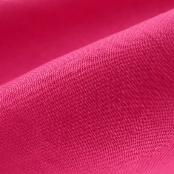 亞麻圓領連衣裙成人寬鬆連衣裙（粉色）OP19 第7張的照片