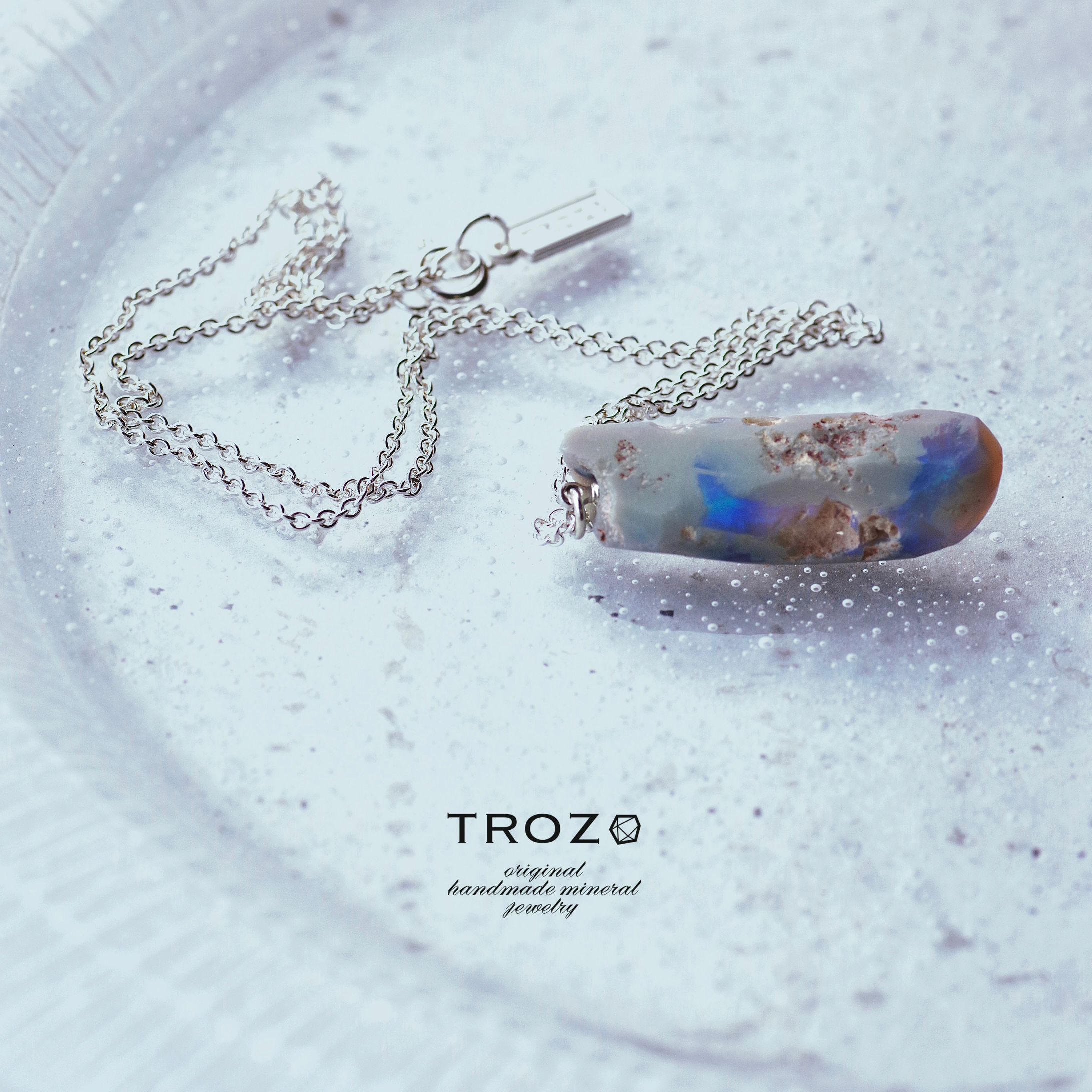 【074 HAMON Collection】 ライトニングリッジ ブラックオパール 鉱物原石 ネックレス 天然石