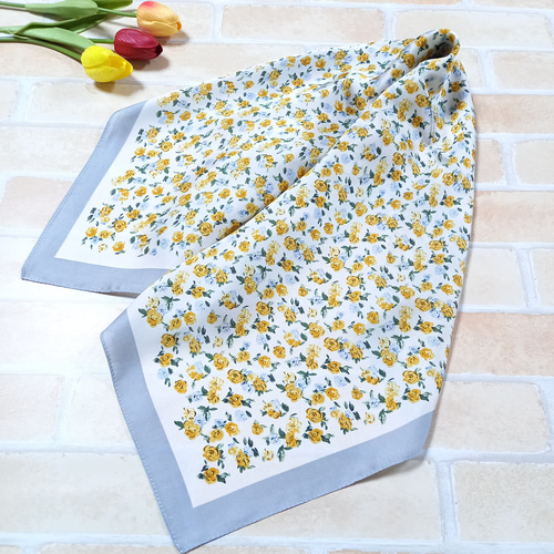 大判スカーフ花フラワー柄0253 スカーフ・バンダナ olive 通販