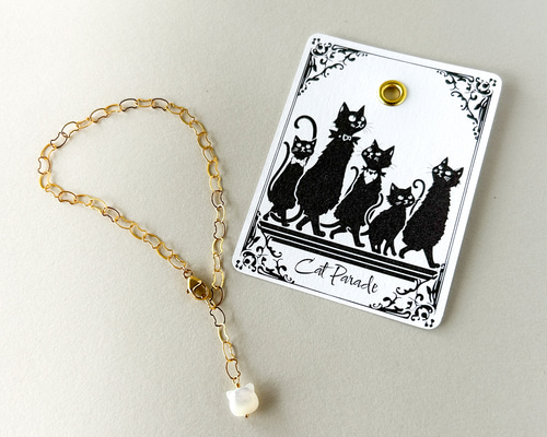 ✧まいにち猫パレード！✧ 猫チャームブレスレット（白猫 or 黒