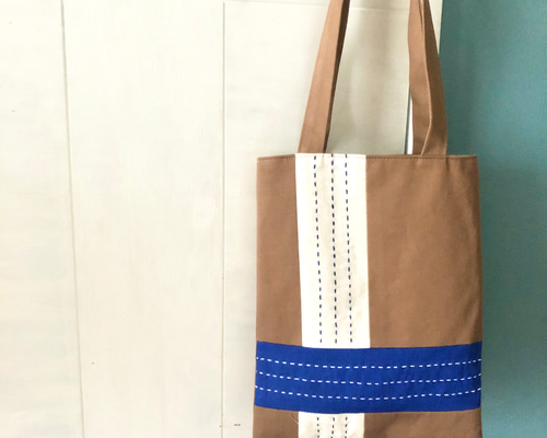 送料無料⭐︎新作⭐︎パッチワークトートバッグ⭐︎刺し子刺繍