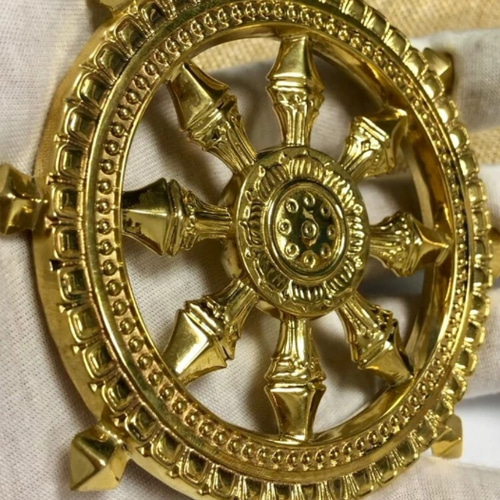 仏教法器 真言宗 法輪 輪宝 密教法具 チベット 真鍮製 11.5cm 仏教法器 真言宗 法輪 輪宝 密教法具 チベット 真鍮製 11.5cm
