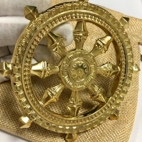 仏教法器 真言宗 法輪 輪宝 密教法具 チベット 真鍮製 11.5cm 仏教法器 真言宗 法輪 輪宝 密教法具 チベット 真鍮製 11.5cm