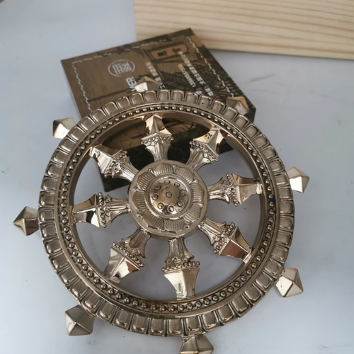 仏教法器 真言宗 回転法輪 輪宝·輪羯台セット 密教法具 チベット 真鍮 