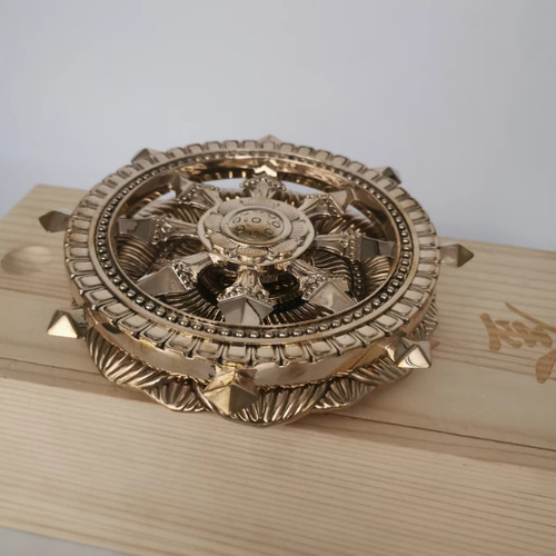 仏教法器 真言宗 回転法輪 輪宝·輪羯台セット 密教法具 チベット 真鍮 