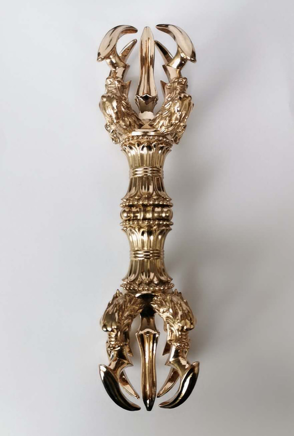 修縁堂】密教法具 四大明王 法器 五鈷杵 金剛杵 真鍮金メッキ 22cm