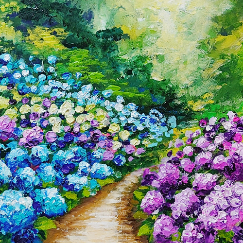 芸能人愛用 アートプリント【紫陽花の道】 絵画 HR 通販 14410889｜Creema その他観葉植物