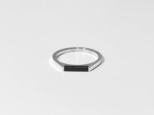 ring 03 S silver925 エボニー　華奢　指輪　ﾘﾝｸﾞ　木製 1枚目の画像