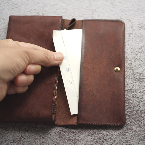 長財布シンプル本革手縫い 薄マチコンパクト】本革 手縫いの薄い長財布 長財布（メンズ） ルーポ