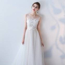 ウエディングドレス.白.ウエストリボン.Aライン.サテン.ハイネック.結婚式 ウエディングドレス.白.ウエストリボン.Aライン.サテン