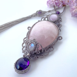 大粒カイヤナイト×サファイア×アクアマリン×レインボームーンストーン