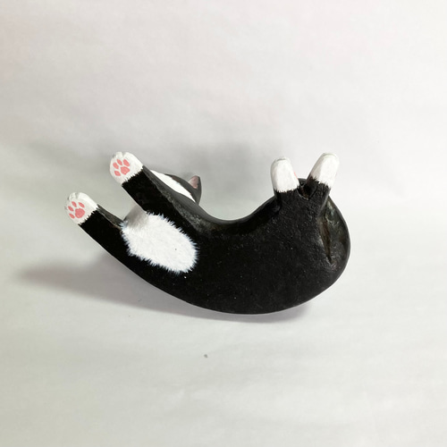 白黒ハチワレ猫の置物 その他アート 猫ハウス 通販 14411143