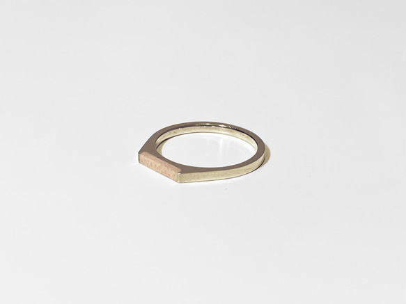 ring 03 S  yellow silver メイプル　華奢　指輪　ﾘﾝｸﾞ　木製 2枚目の画像
