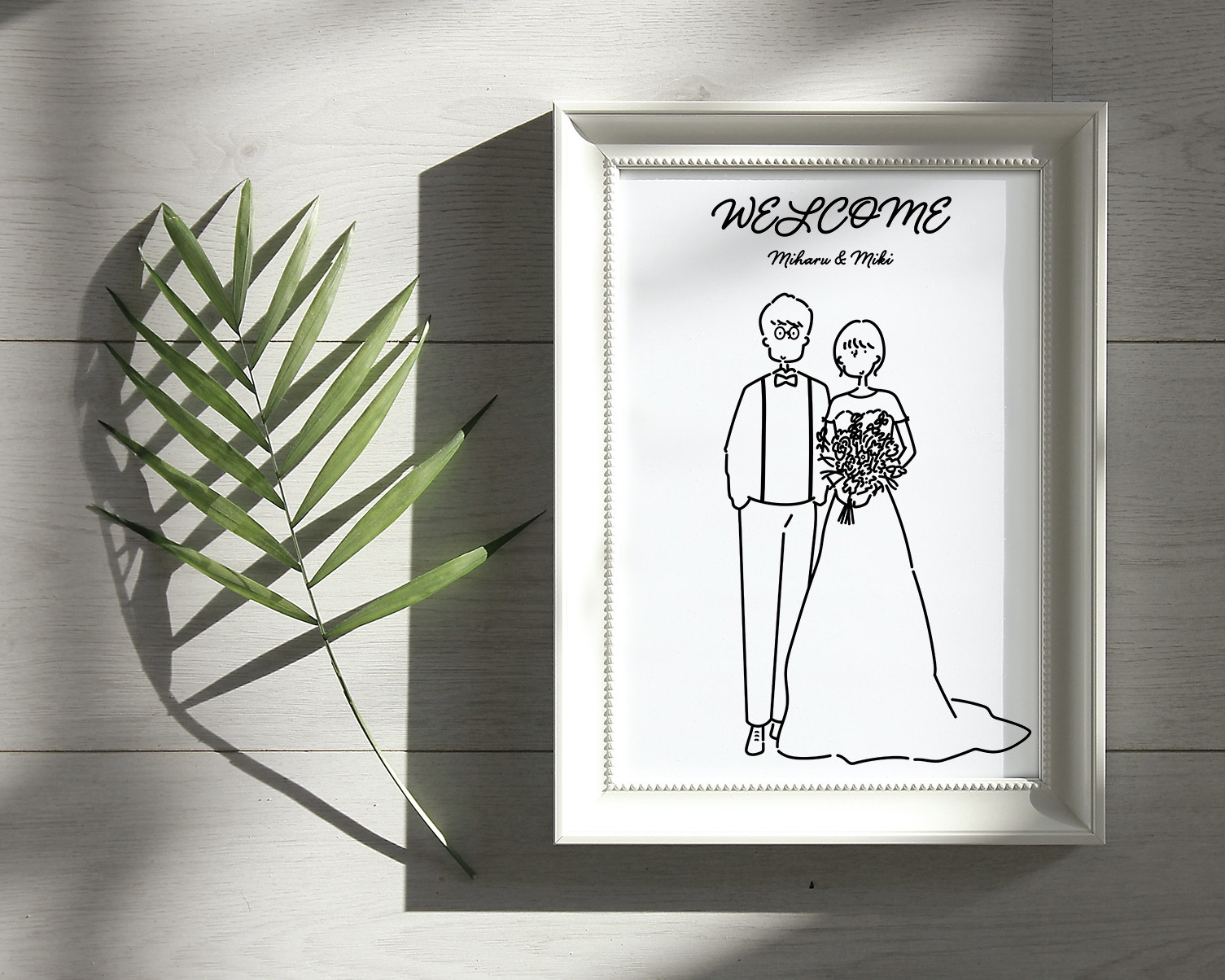 イラストによる「文字絵」のウェルカムボード 結婚祝 プレゼント 贈り物 尾鰭堂 尾鰭堂 イラストによる「文字絵」のウェルカムボード 結婚祝 プレゼント 贈り物