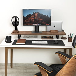 兩個顯示器支架  實木顯示器支架  iMac支架  Apple顯示器支 小型電腦台 辦公桌配件 第8張的照片