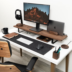 兩個顯示器支架  實木顯示器支架  iMac支架  Apple顯示器支 小型電腦台 辦公桌配件 第2張的照片