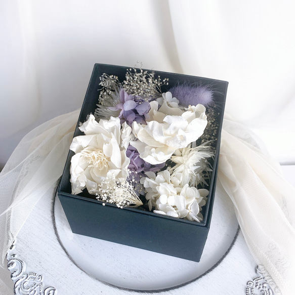 (再販×3)【 white × purple ﾋﾟｵﾆｰ 】 ヘッドドレス アクセサリー 髪飾り 結婚式 成人式 BOX 8枚目の画像