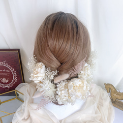 装いの時間 【 white × pink ﾋﾟｵﾆｰ 】 ヘッドドレス アクセサリー 髪飾り 結婚式 成人式 保管BOX 5枚目の画像