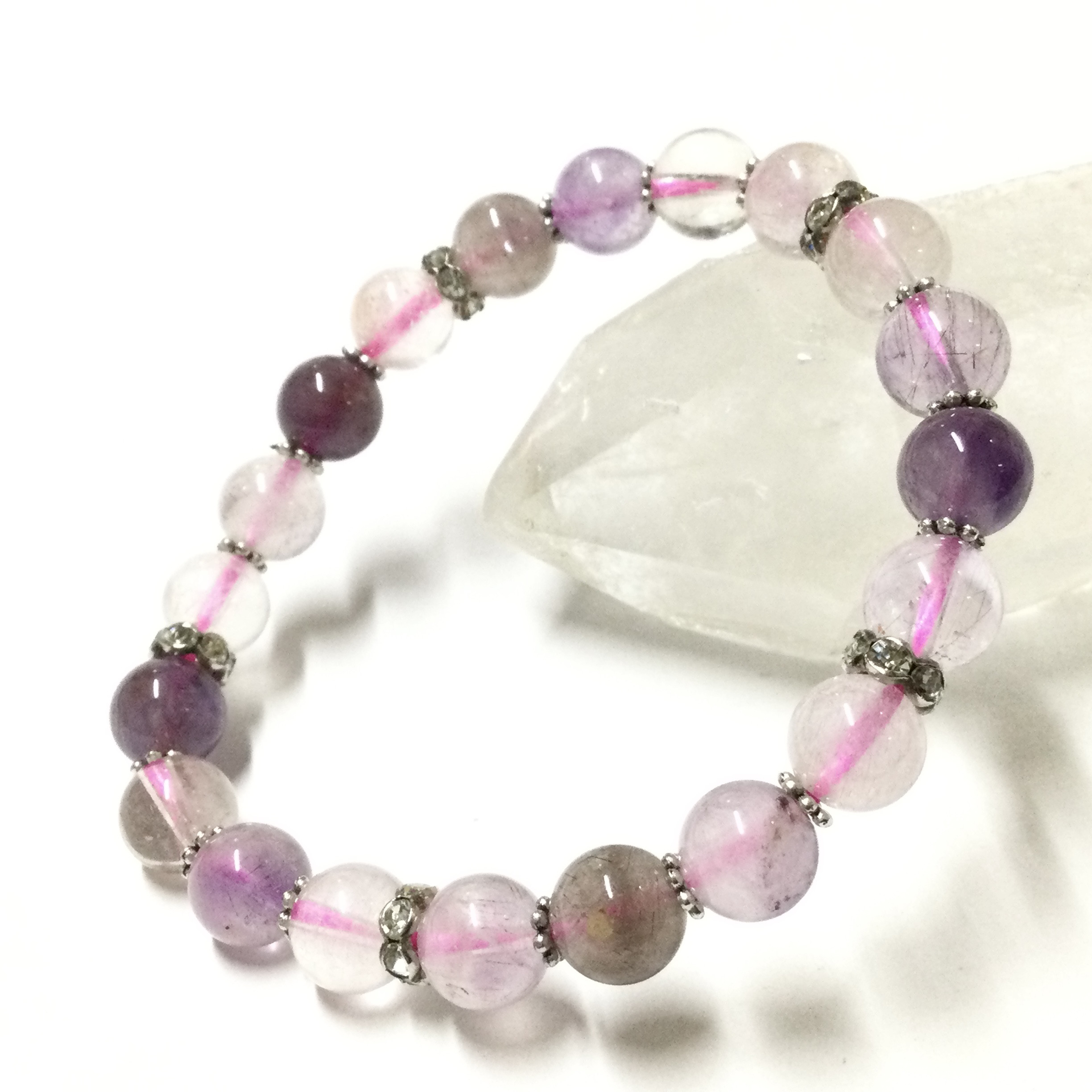 一点物☆ ヒーリングストーン 天然石 スーパーセブン (セイクリッドセブン) ブレスレット ①