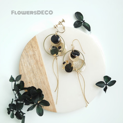 Black Flower Moon Hydrangea Hilari【項鍊&amp;耳環零件可更換】包郵creema限定 第2張的照片