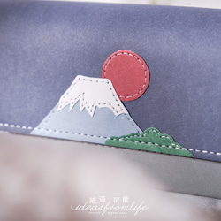 【できる紙づくり】富士山 ロングクリップ 長財布 財布 紙財布 革 紙洗い クラフト紙は環境にやさしい 2枚目の画像