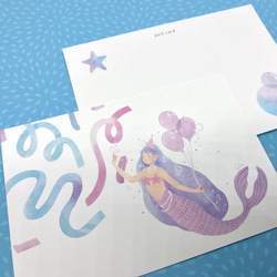 マーメイド桜色・ポストカード（４枚セット） 2枚目の画像