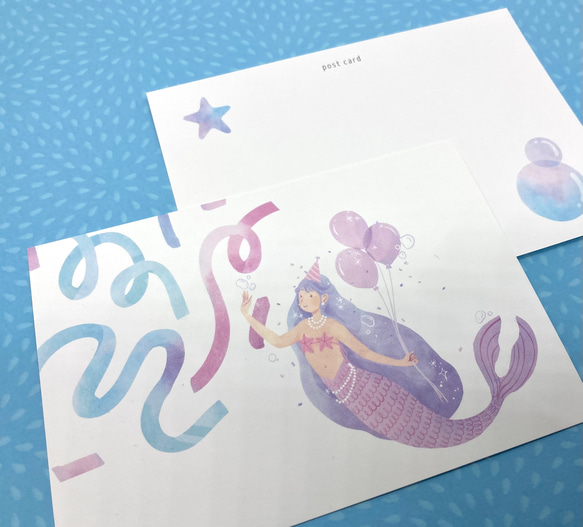 マーメイド桜色・ポストカード（４枚セット） 2枚目の画像
