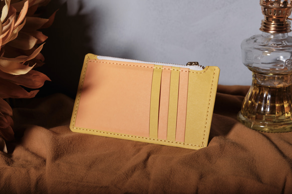 【できる紙づくり】ミニマル 無地シリーズ 多目的 カードバッグ 名刺入れ カード入れ 小さめ 財布 レザー ペーパーウォッシュド 1枚目の画像