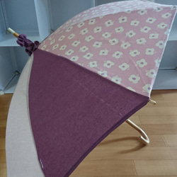 手作り日傘とバッグのセット！   涼しいコットン素材。和服にも。 4枚目の画像